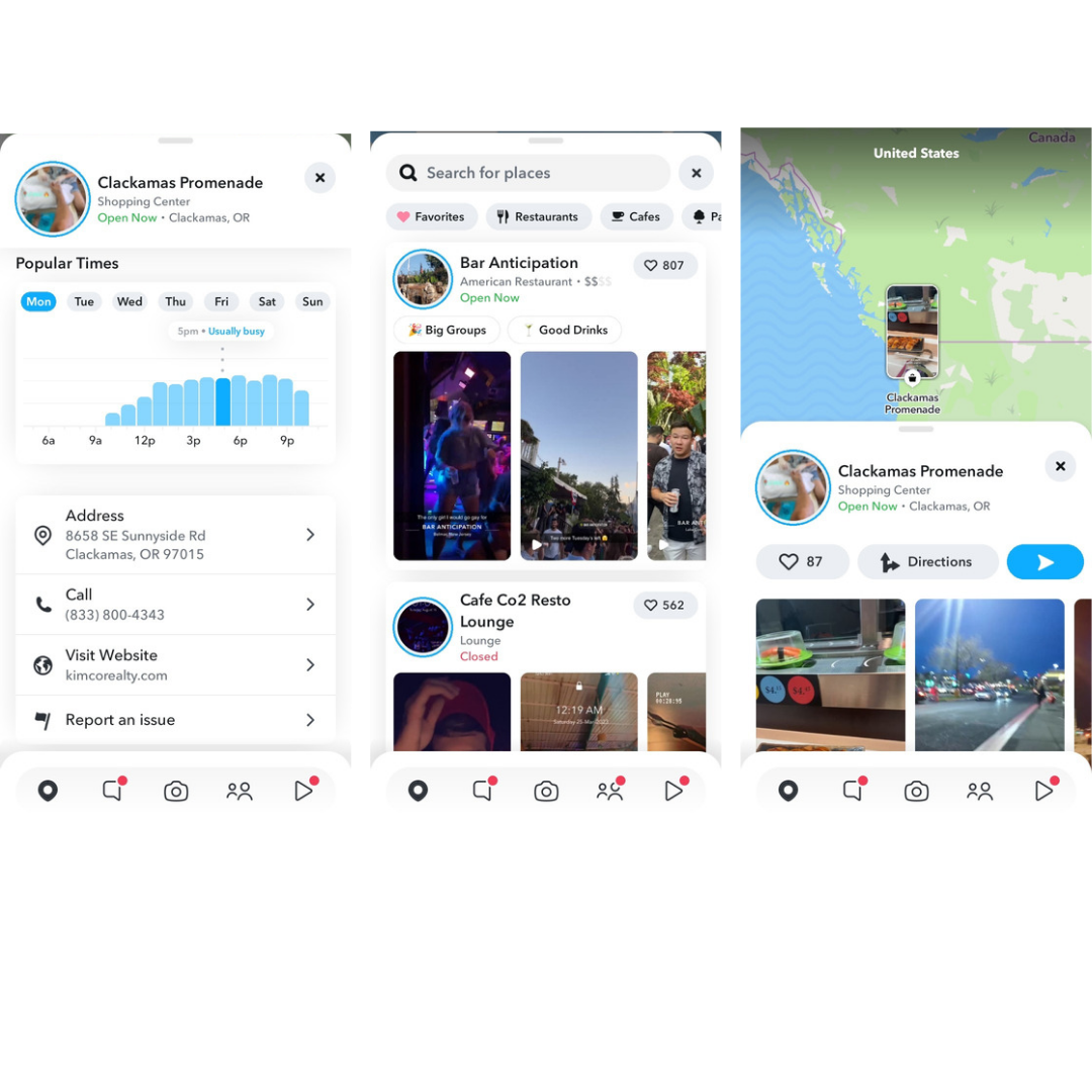 Snapchat interface example